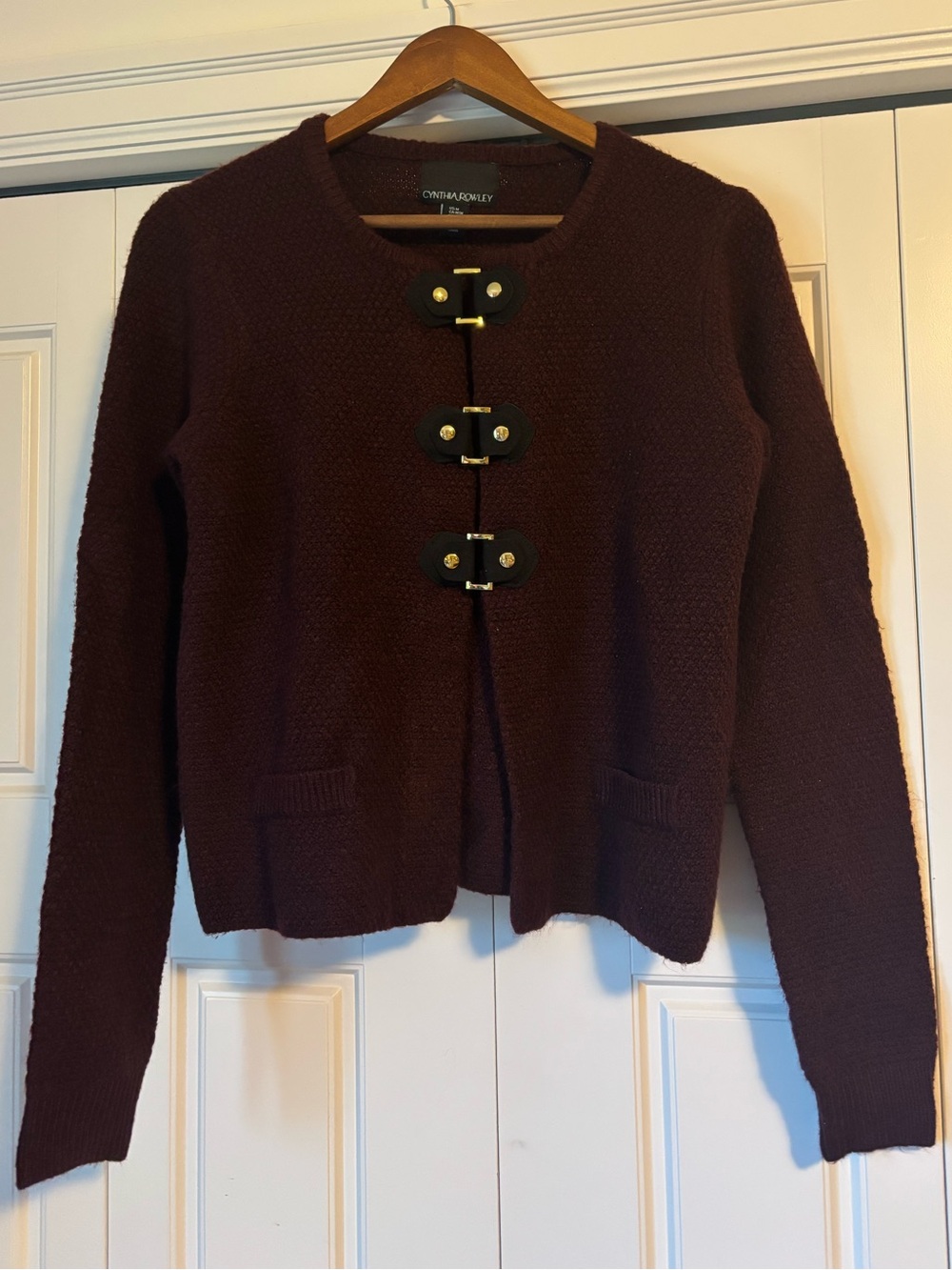 Cynthia Rowley 🧸 deep burgundy knit cardigan